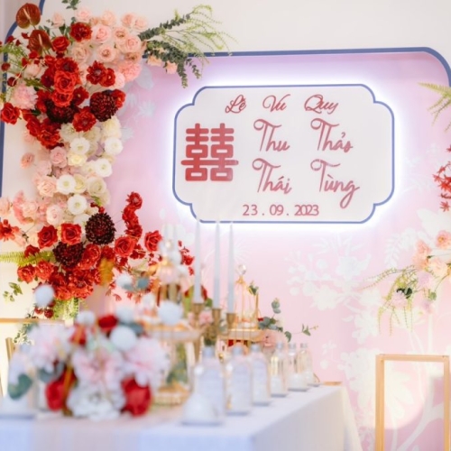 Trang Trí Lễ Gia Tiên Vu Quy Của Chú Rể Thiên Phú Và Cô Dâu Uyên My